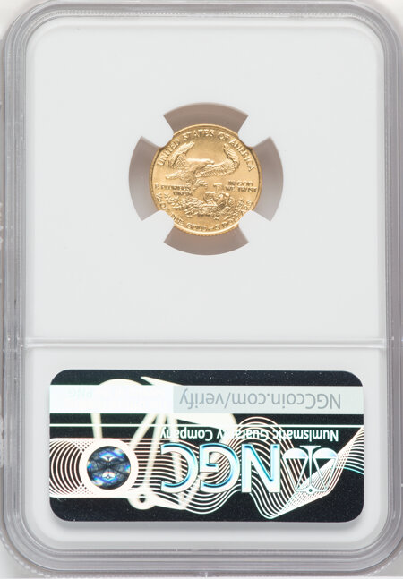 1987 $5 Tenth-Ounce Gold Eagle, MS 70 NGC