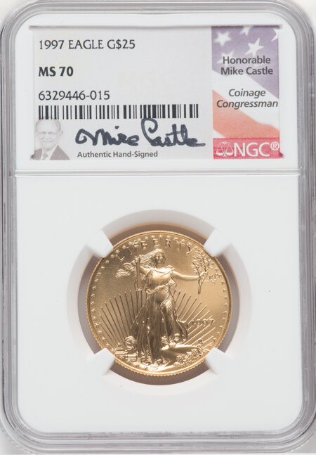 1997 $25 Half-Ounce Gold Eagle, MS 70 NGC