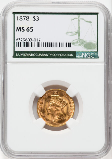 1878 $3 65 NGC