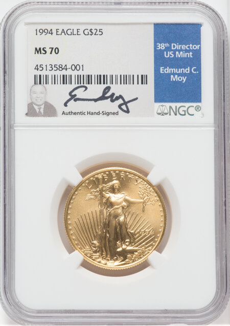 1994 $25 Half-Ounce Gold Eagle, MS 70 NGC