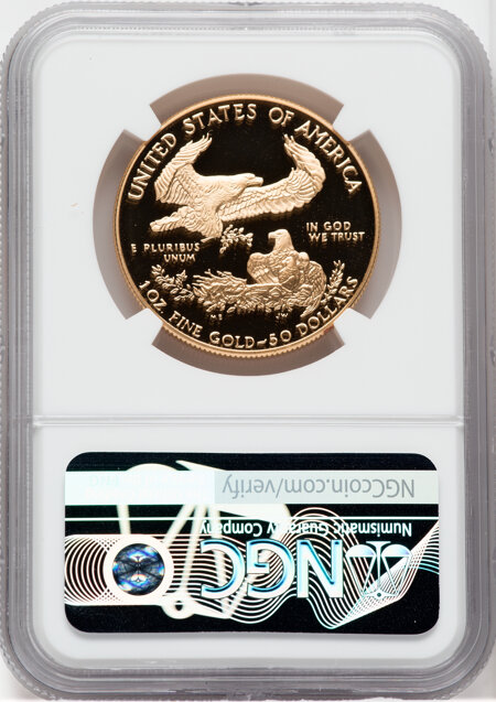 1993-W $50 One-Ounce Gold Eagle, DC 70 NGC