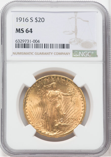 1916-S $20 64 NGC