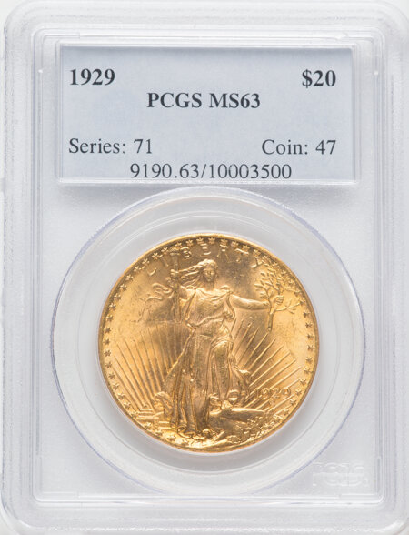 1929 $20 63 PCGS