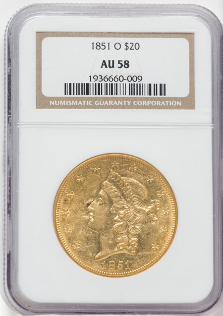 1851-O $20 58 NGC