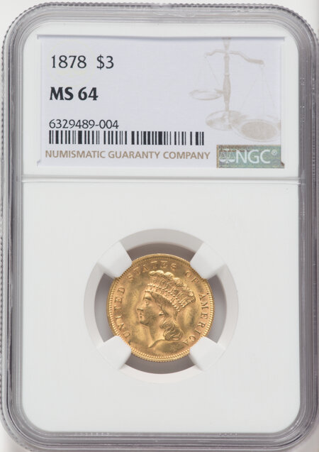 1878 $3 64 NGC
