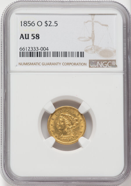 1856-O $2 1/2 58 NGC