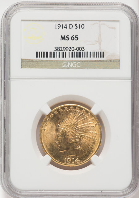 1914-D $10 65 NGC
