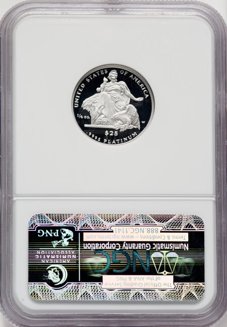 2004-W P$25 Quarter-Ounce Platinum Eagle, Statue of Liberty, PR, DC 70 NGC