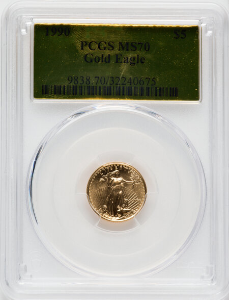 1990 $5 Tenth-Ounce Gold Eagle, MS 70 PCGS