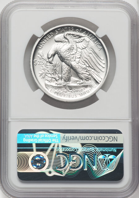 2020-W $25 Palladium, First Day of Issue, MS 70 NGC