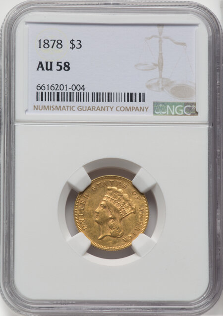 1878 $3 58 NGC