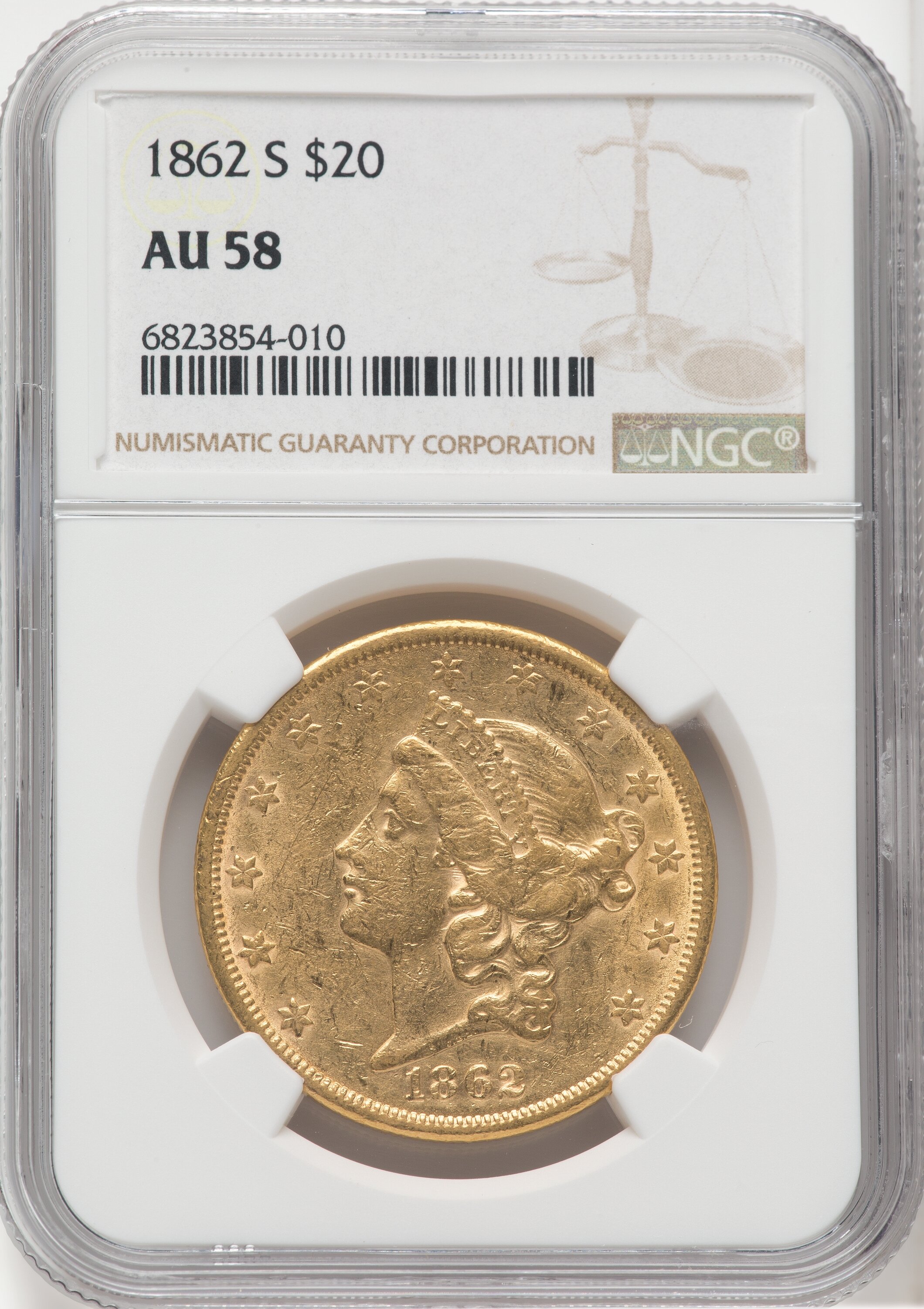 1862-S $20 58 NGC