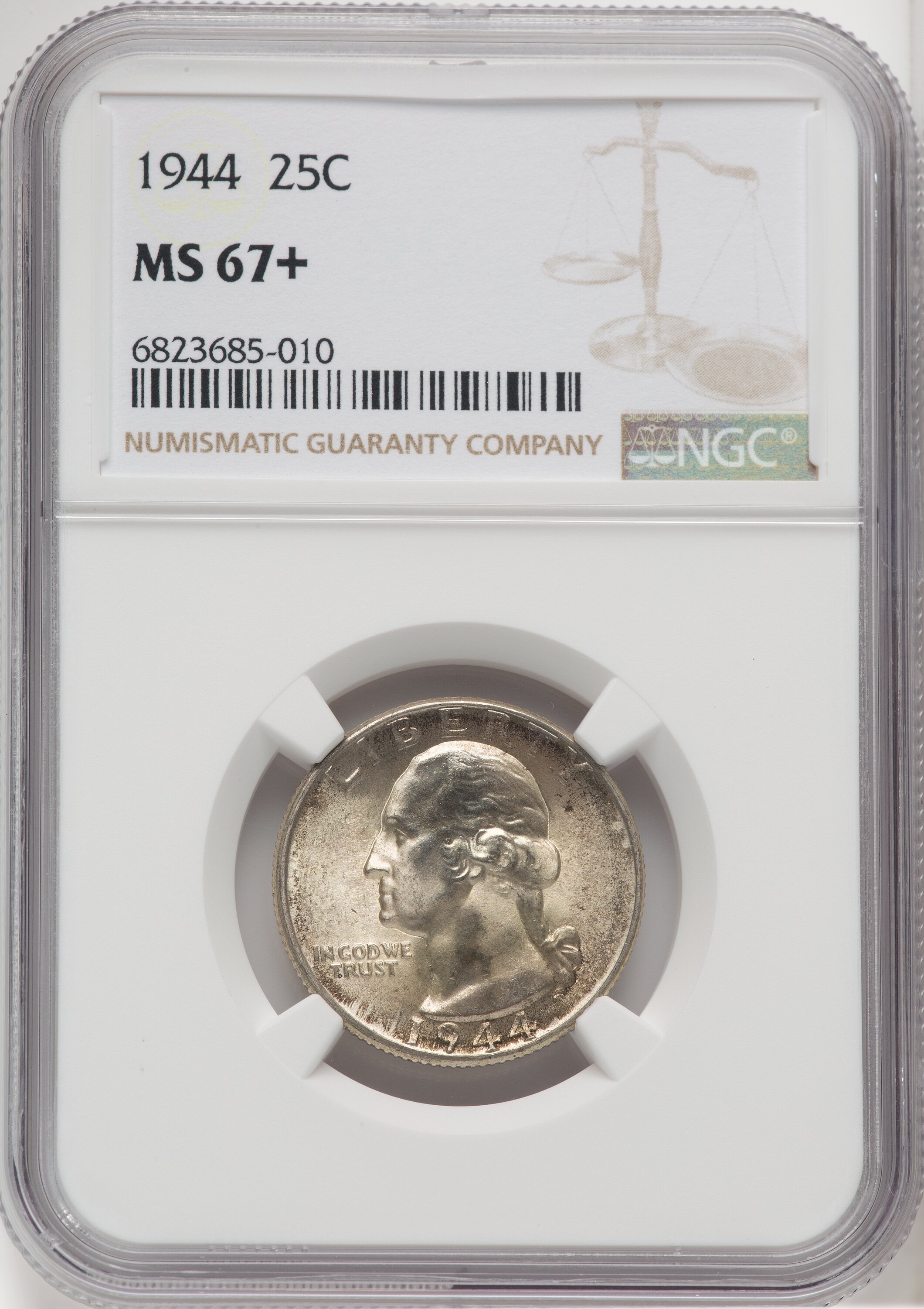 1944 25C NGC Plus 67 NGC