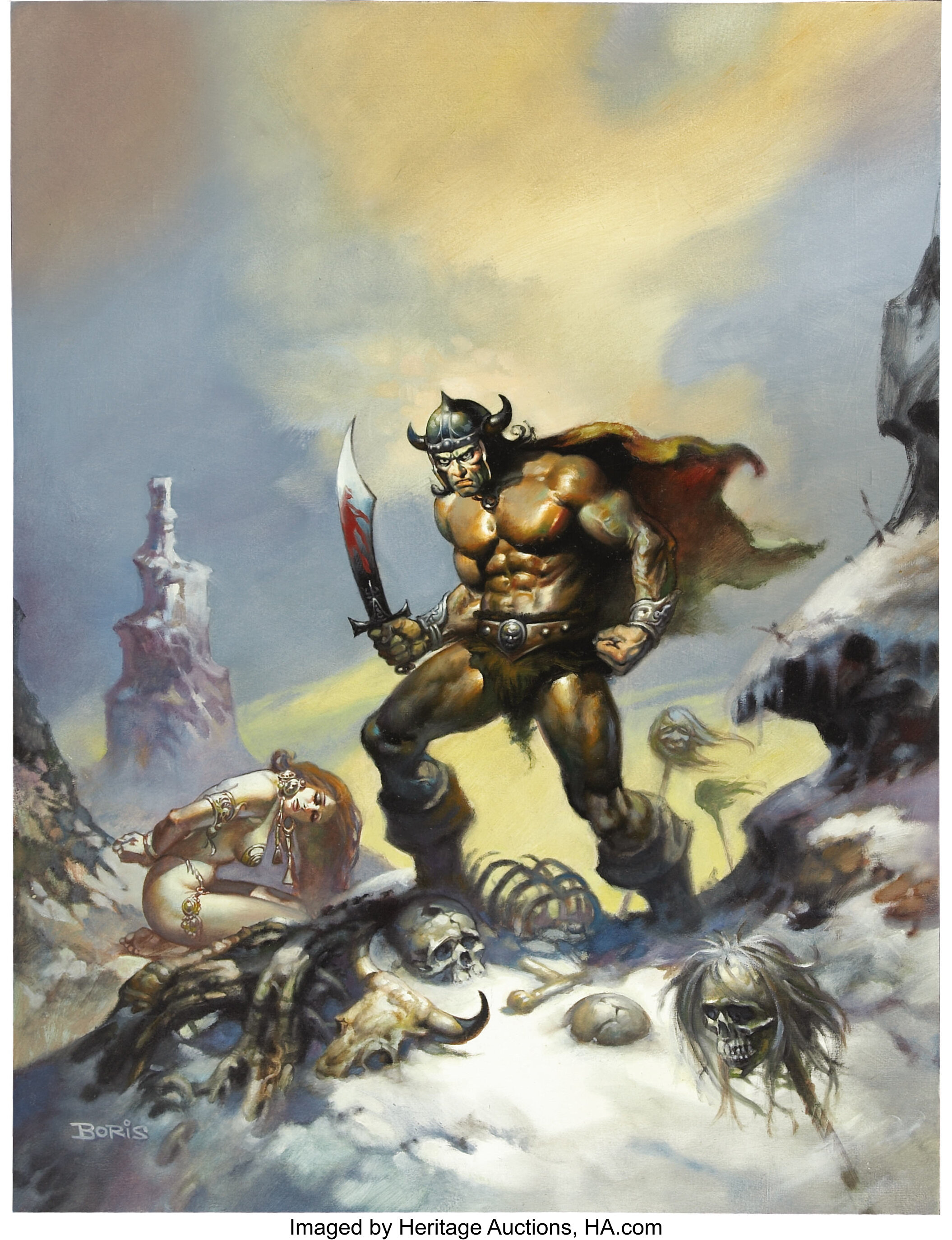 Boris Vallejo Savage Sword of Conan #10 Cover Painting Original Art ...