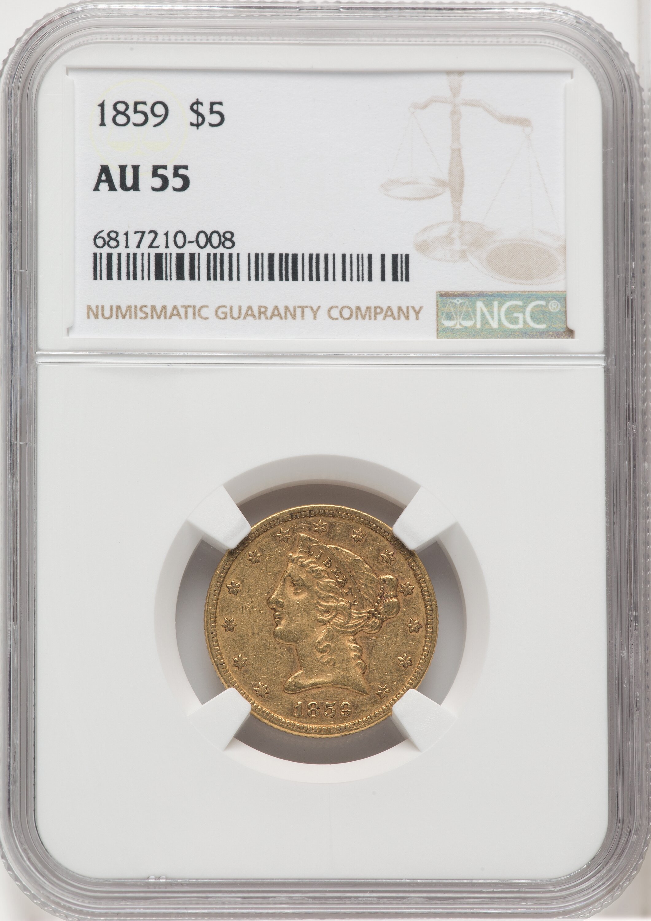 1859 $5 55 NGC
