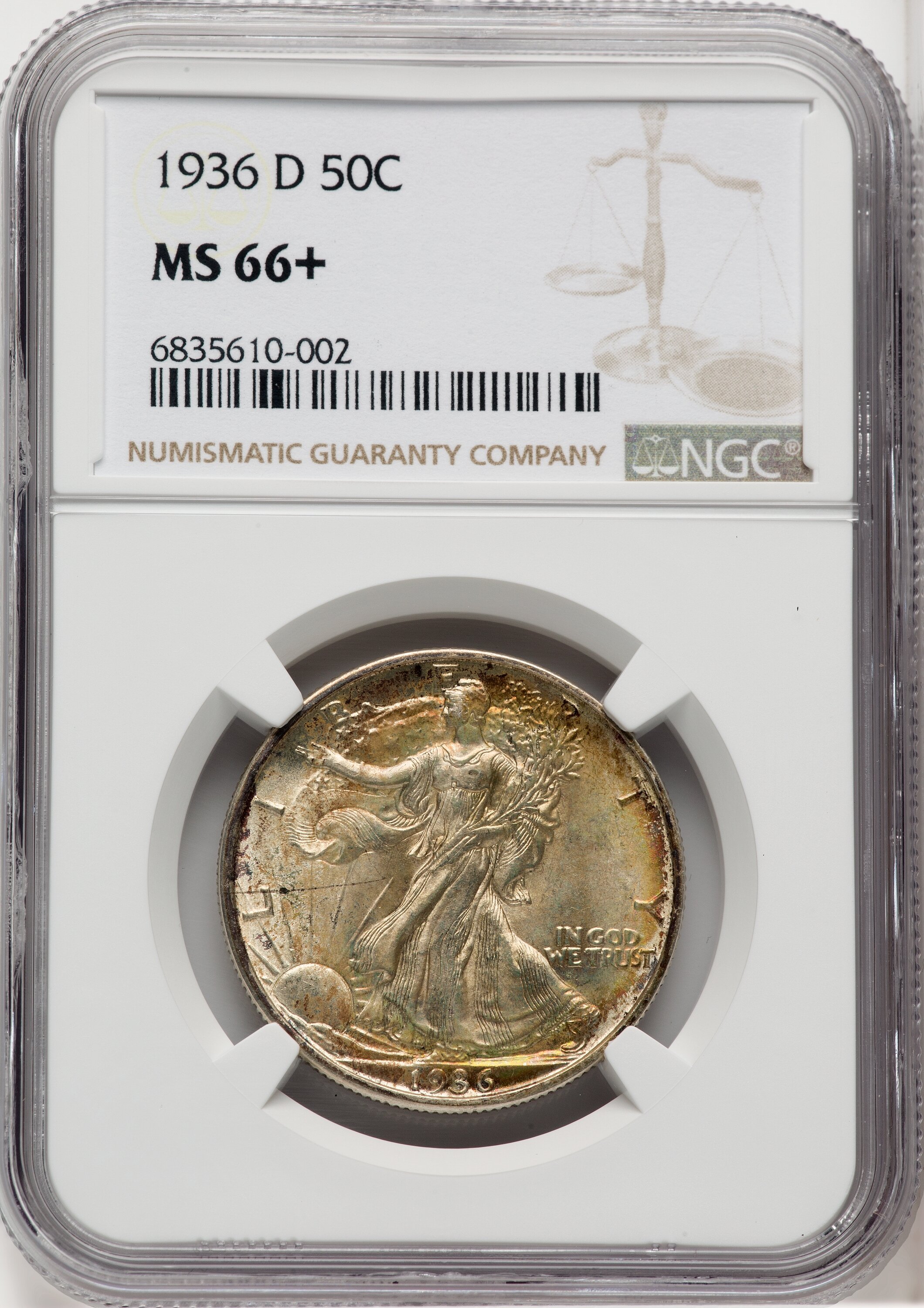 1936-D 50C, MS NGC Plus 66 NGC