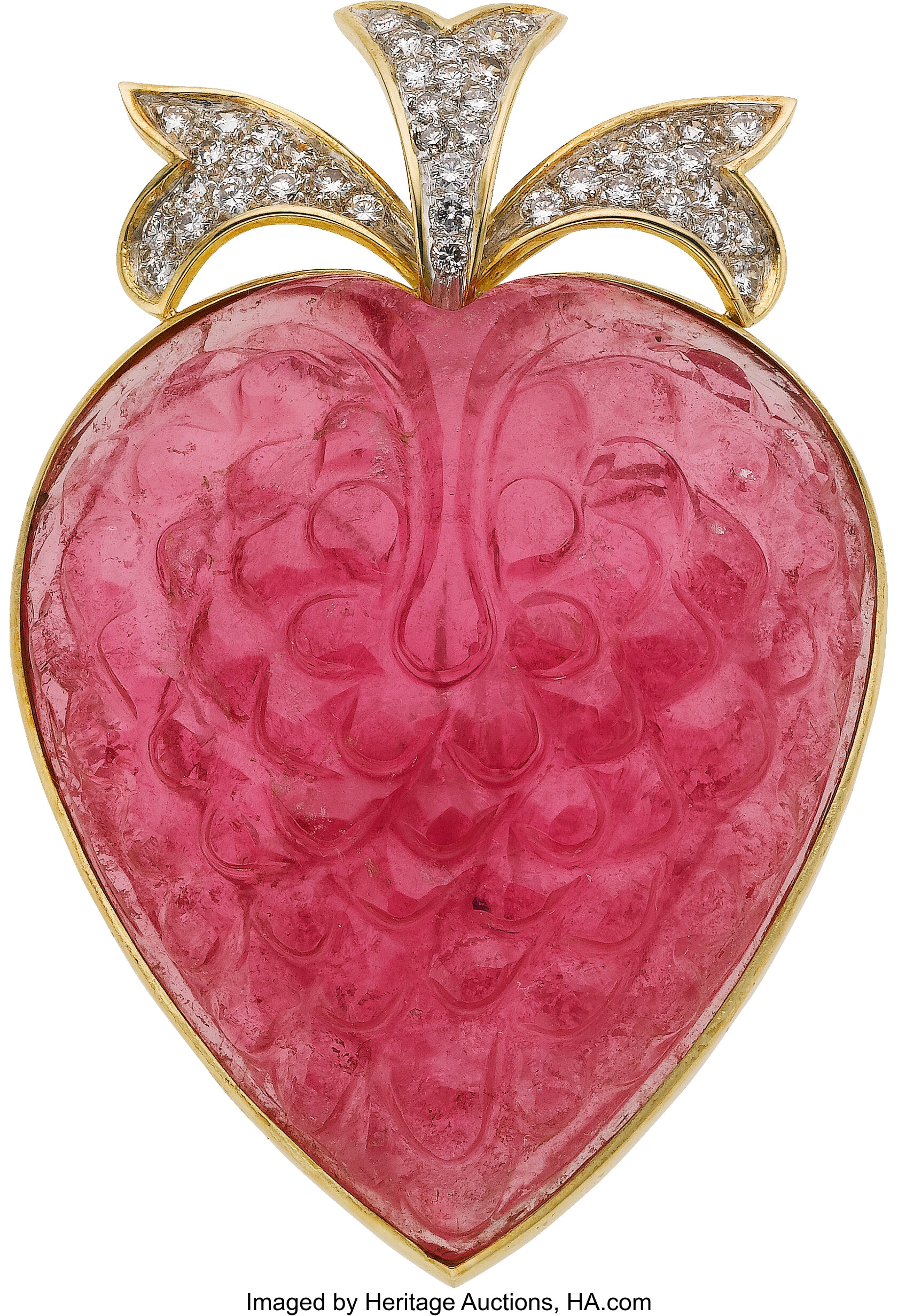 Pink Tourmaline, Diamond, Gold Pendant. ... Estate Jewelry Pendants ...