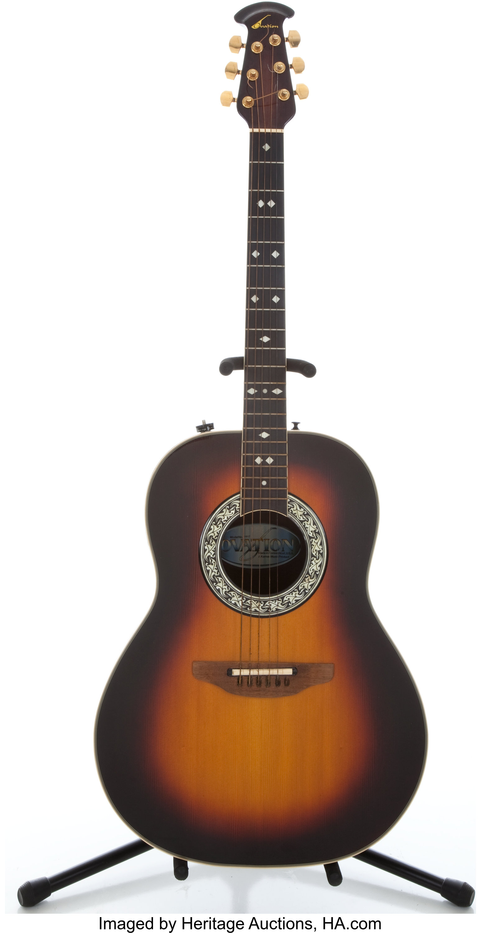 Ovation 1617 Sunburst Acoustic Electric Guitar #215197... Musical