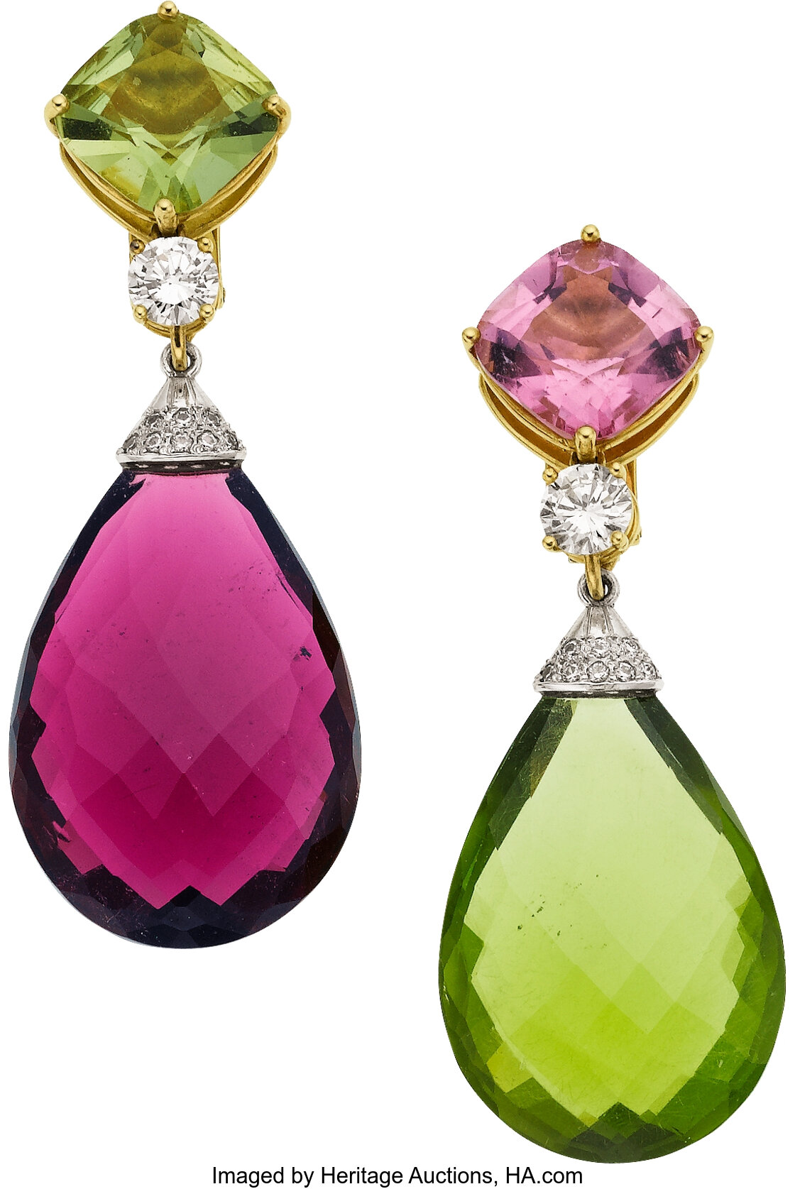 Multi-Stone, Diamond, Gold Convertible Earrings, Paolo Costagli. | Lot ...