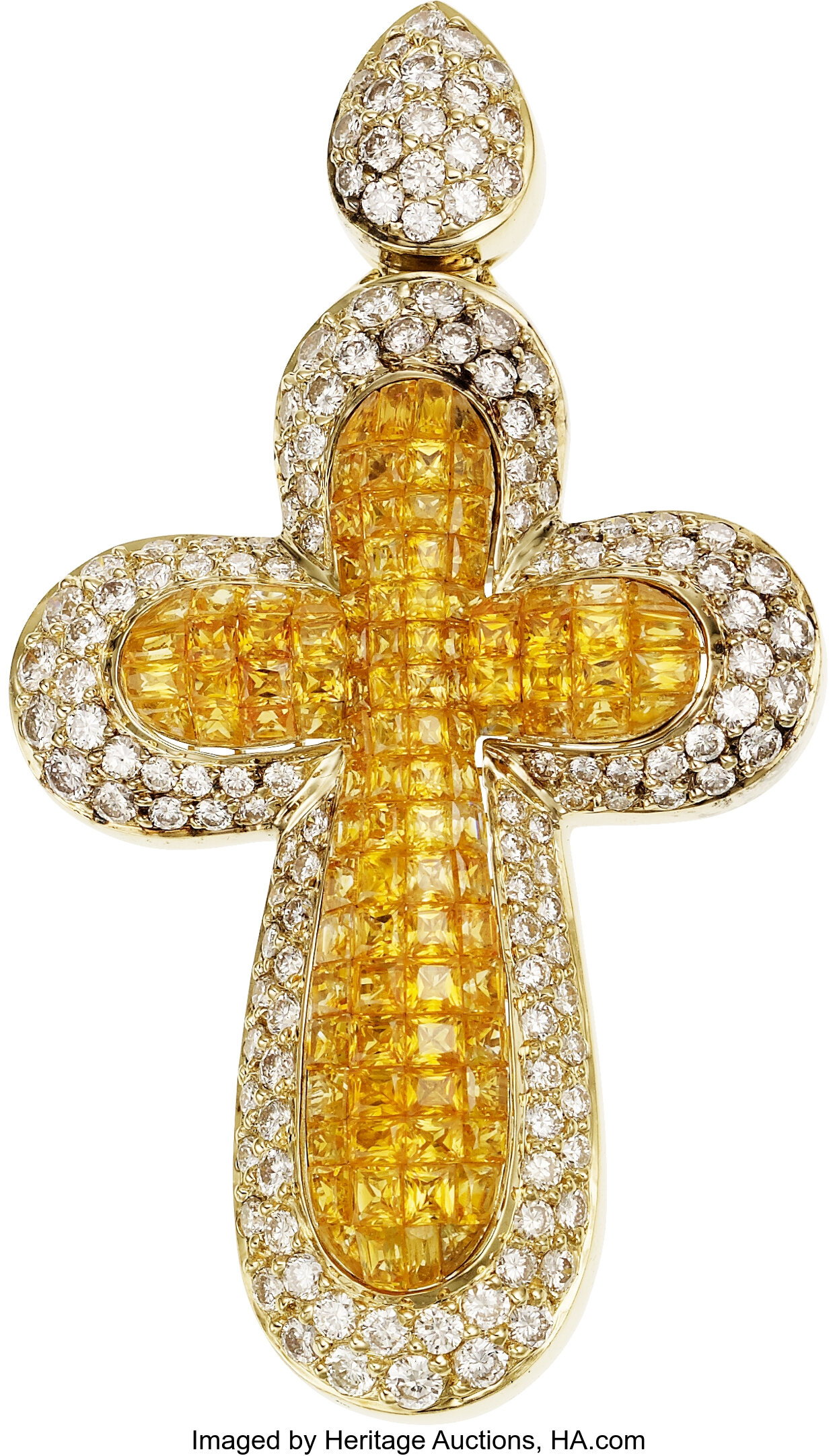 Citrine, Diamond, White Gold Pendant-Brooch. ... Estate Jewelry | Lot ...