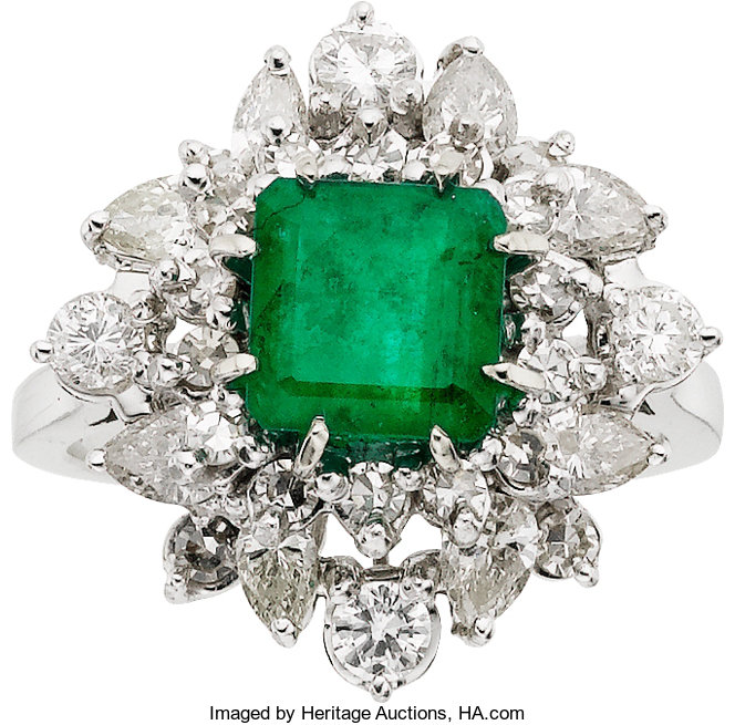 Emerald, Diamond, White Gold. ... Estate Jewelry Rings | Lot #58955 ...